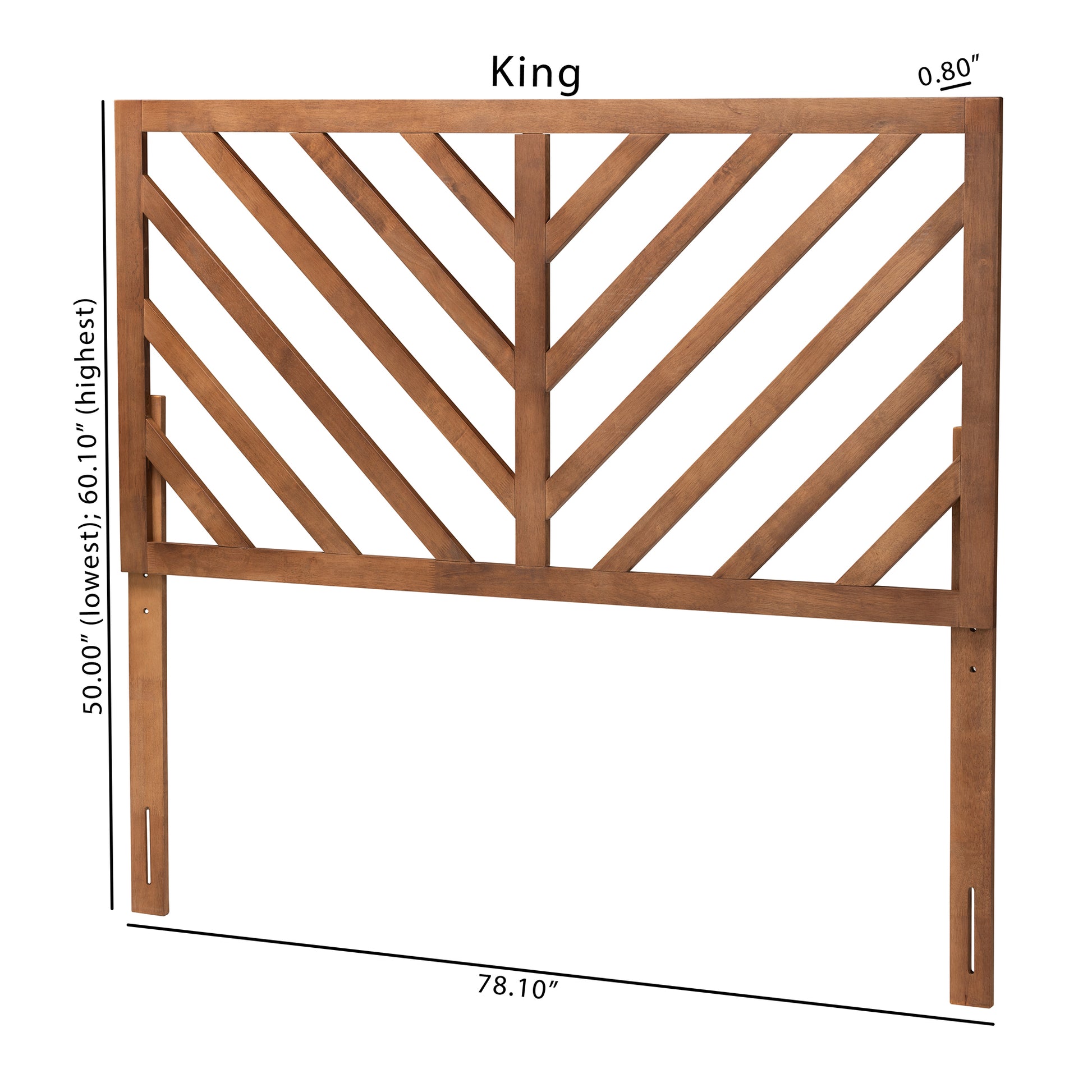 Baxton Studio Belisma Modern and Contemporary Ash Walnut Finished Wood Queen Size Headboard | Headboards | Modishstore - 9