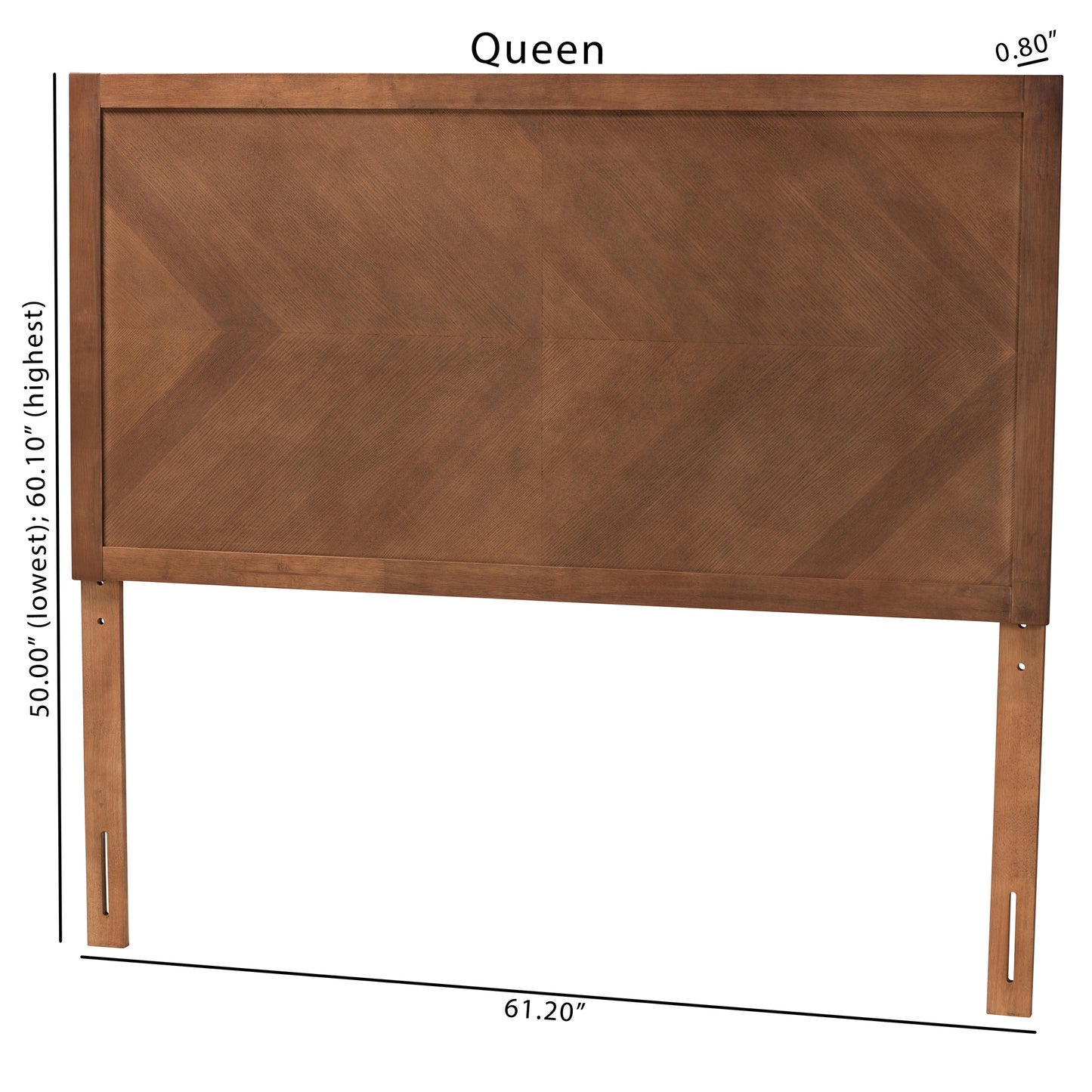 Baxton Studio Terrian Classic and Traditional Ash Walnut Finished Wood Queen Size Headboard | Headboards | Modishstore - 8