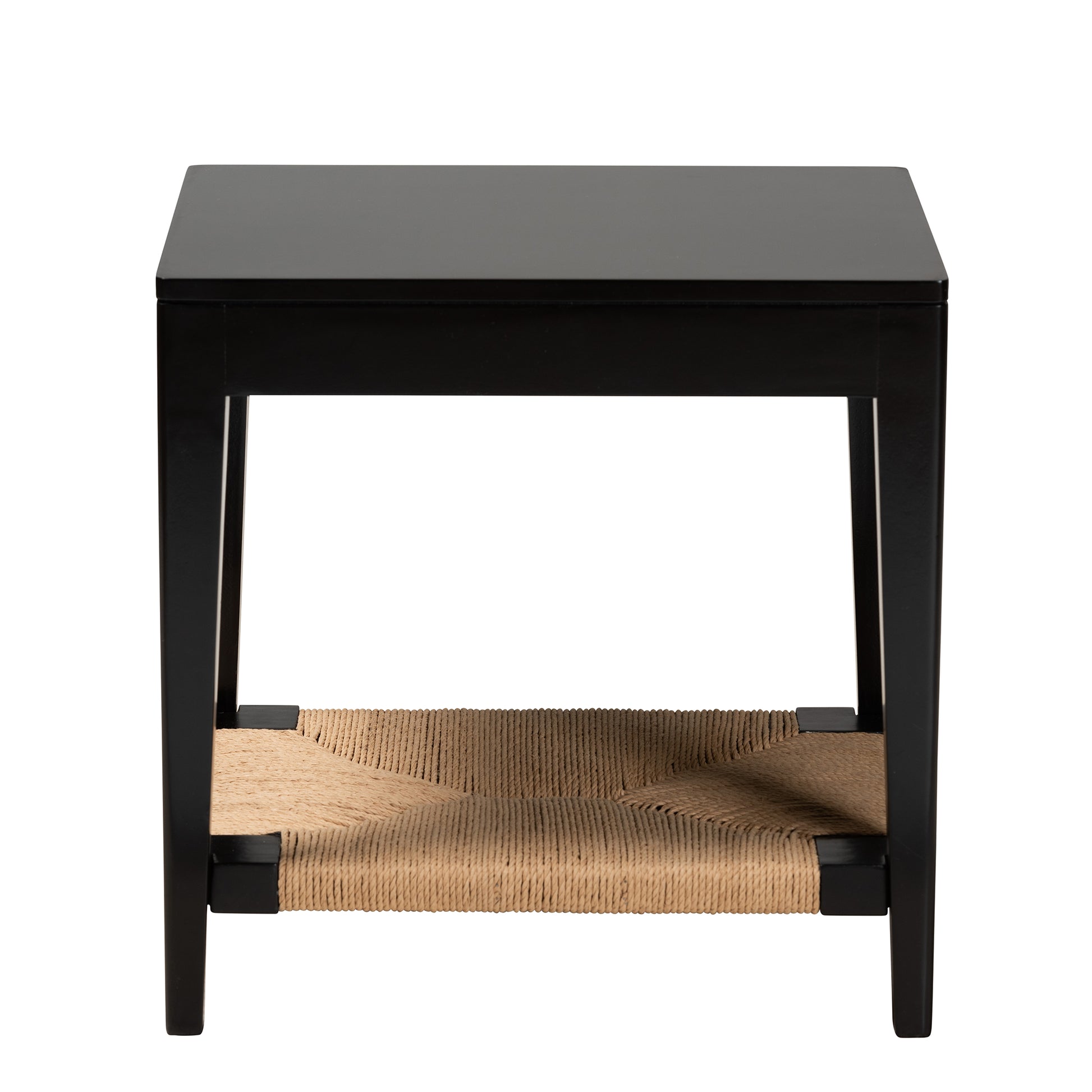 Baxton Studio bali & pari Freya Modern Bohemian Black Finished Bayur Wood End Table | End Tables | Modishstore - 4