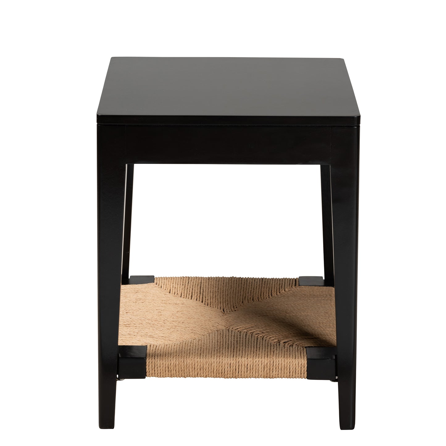 Baxton Studio bali & pari Freya Modern Bohemian Black Finished Bayur Wood End Table | End Tables | Modishstore - 5