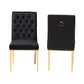 Baxton Studio Caspera Contemporary Glam and Luxe Black Velvet Fabric and Gold Metal 2-Piece Dining Chair Set | Dining Chairs | Modishstore - 3