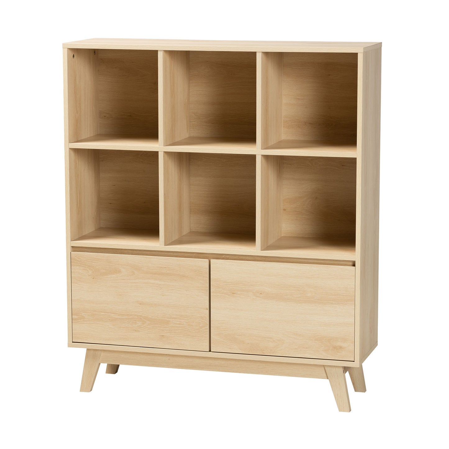 Baxton Studio Danina Japandi Oak Brown Finished Wood Bookshelf | Bookcases | Modishstore - 4