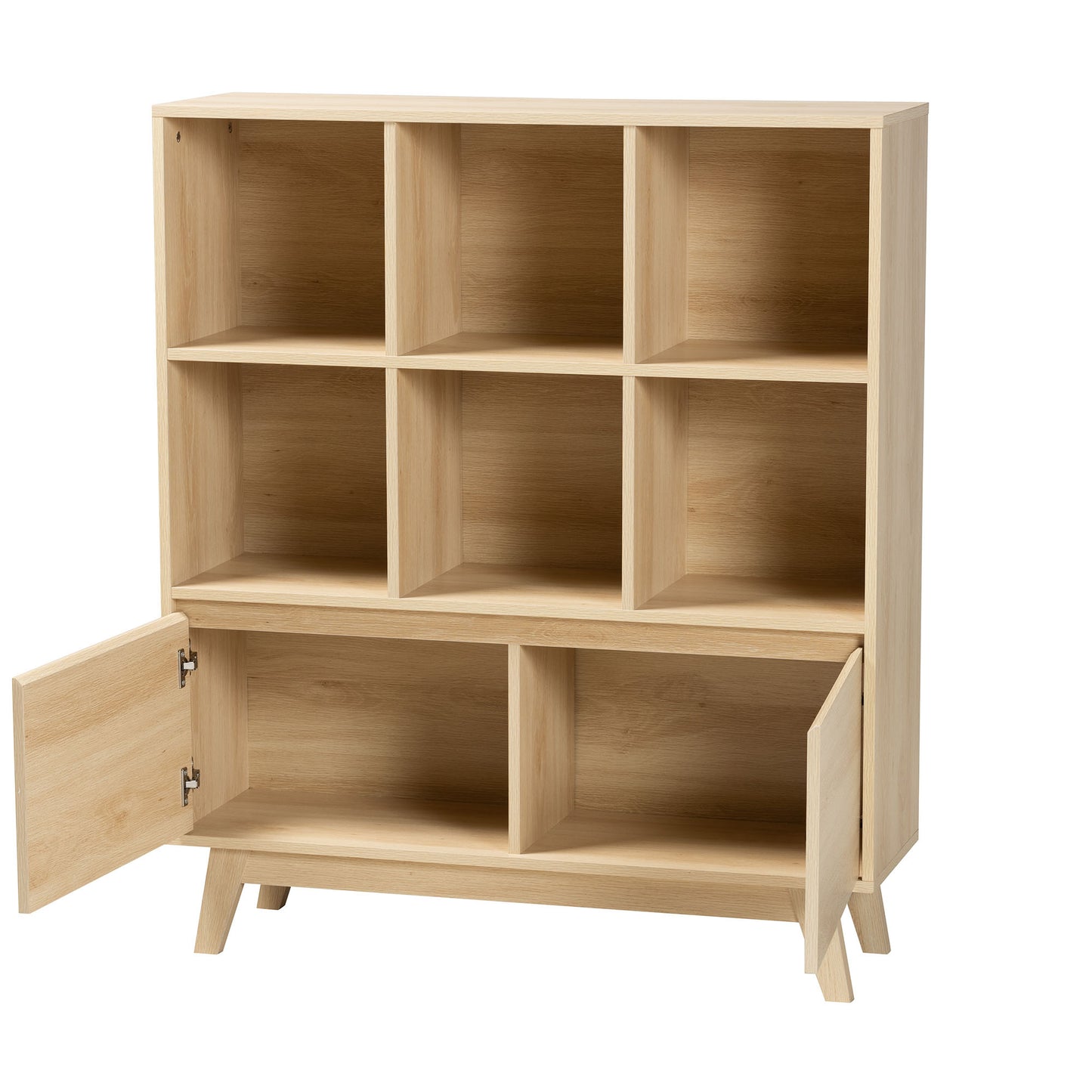 Baxton Studio Danina Japandi Oak Brown Finished Wood Bookshelf | Bookcases | Modishstore - 5