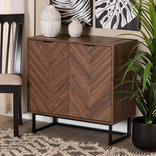 Baxton Studio Sadia Modern Walnut Brown Finished Wood Storage Cabinet | Cabinets | Modishstore