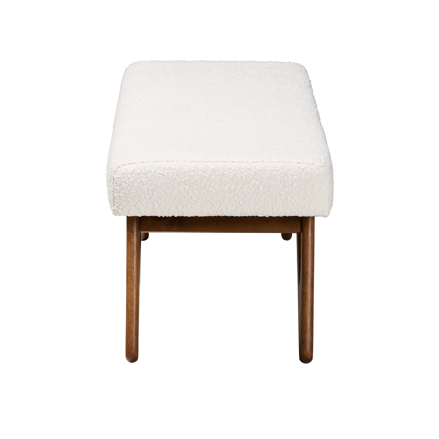 Baxton Studio Rika Japandi Cream Boucle Fabric and Walnut Brown Finished Wood Bench | Benches | Modishstore - 4