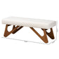 Baxton Studio Rika Japandi Cream Boucle Fabric and Walnut Brown Finished Wood Bench | Benches | Modishstore - 8