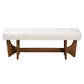 Baxton Studio Theo Japandi Cream Boucle Fabric and Walnut Brown Finished Wood Bench | Benches | Modishstore - 3