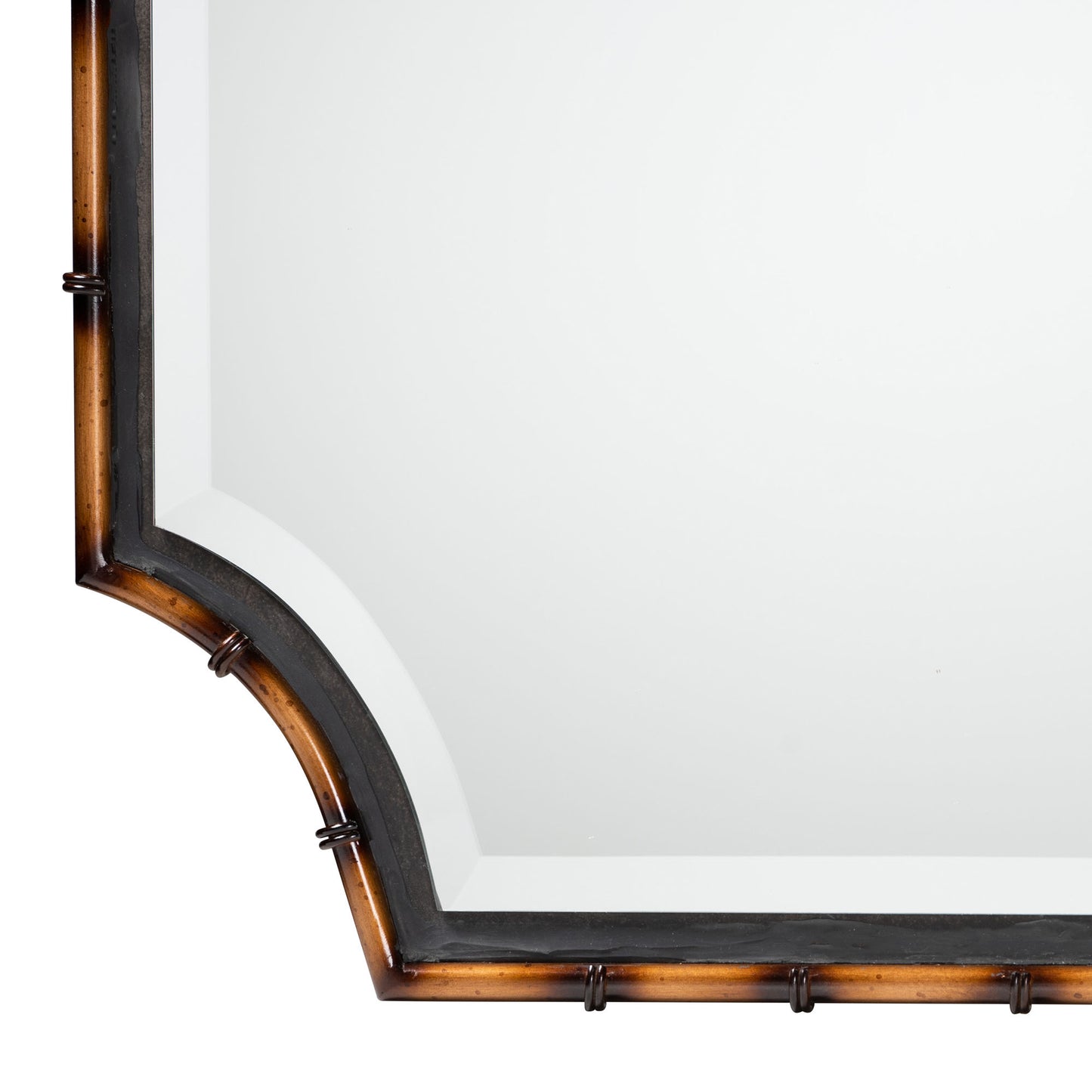 Baxton Studio Lieven Rustic Glam and Luxe Two-Tone Light Brown and Black Finished Metal Accent Wall Mirror | Mirrors | Modishstore - 3