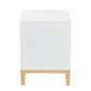 Baxton Studio Donald Modern Glam and Luxe White Finished Wood and Gold Metal 2-Drawer End Table | End Tables | Modishstore - 5