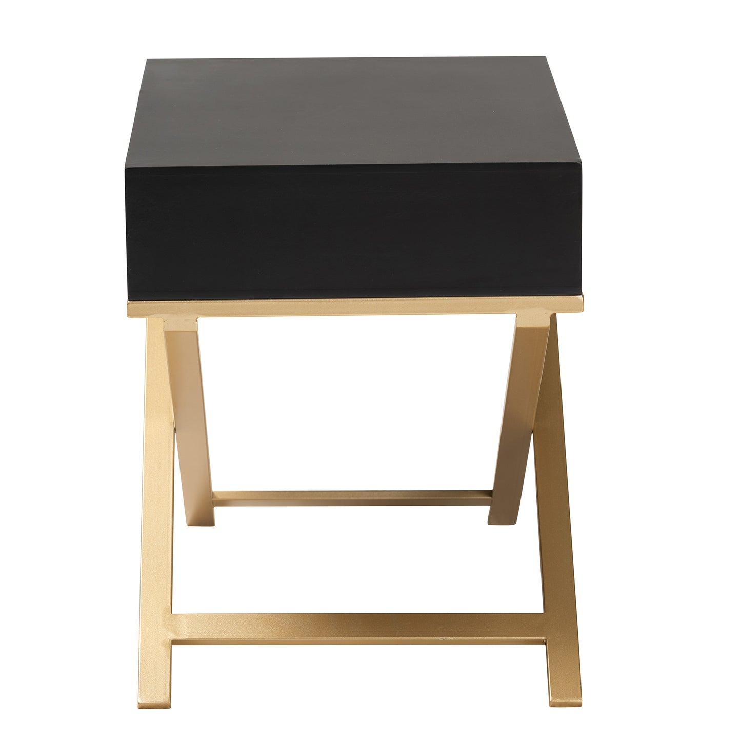 Baxton Studio Lilibet Modern Glam and Luxe Black Finished Wood and Gold Metal 1-Drawer End Table | End Tables | Modishstore - 5