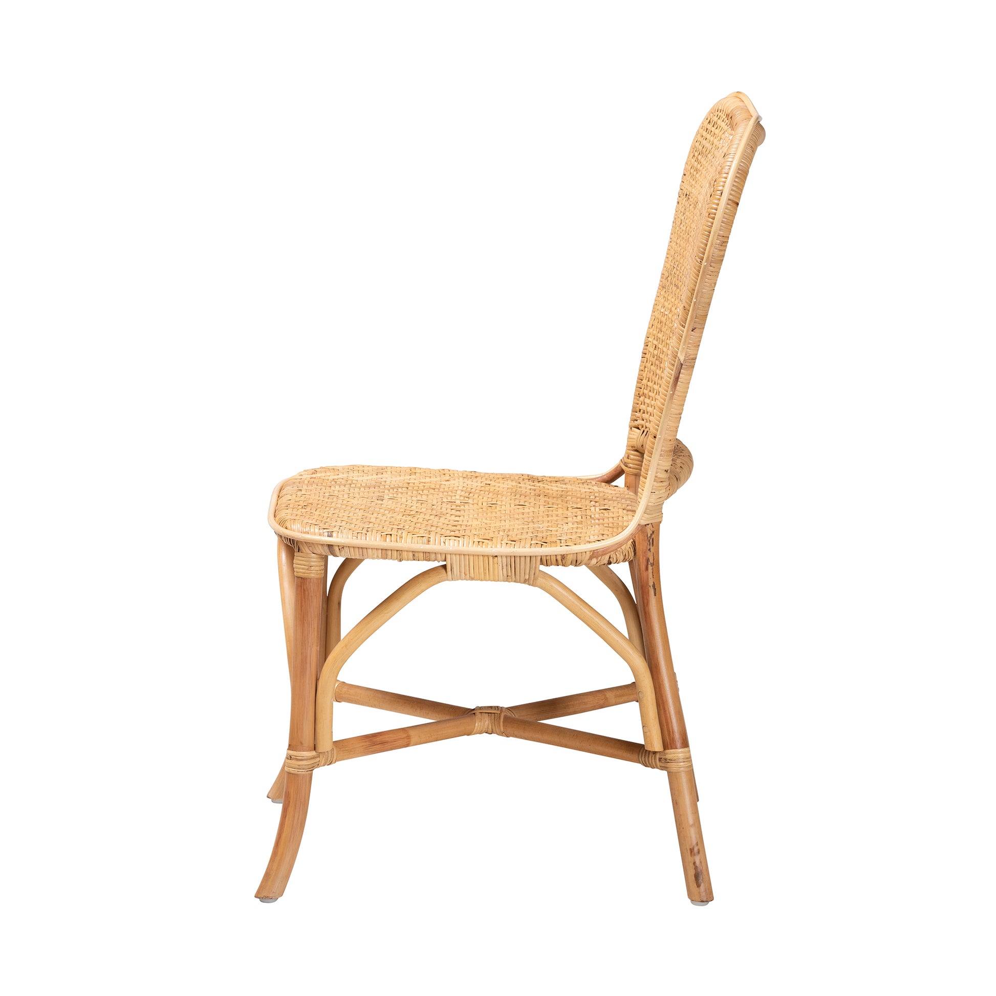 Baxton Studio bali & pari Irene Modern Bohemian Natural Rattan Dining Chair | Dining Chairs | Modishstore - 4