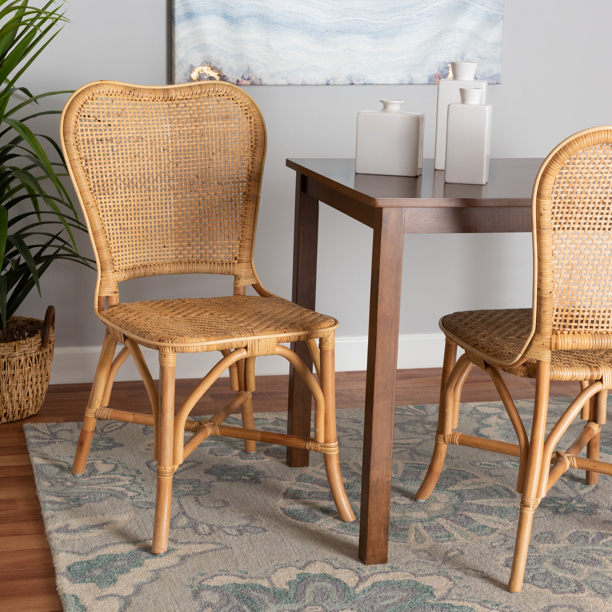 Baxton Studio bali & pari Irene Modern Bohemian Natural Rattan Dining Chair | Dining Chairs | Modishstore