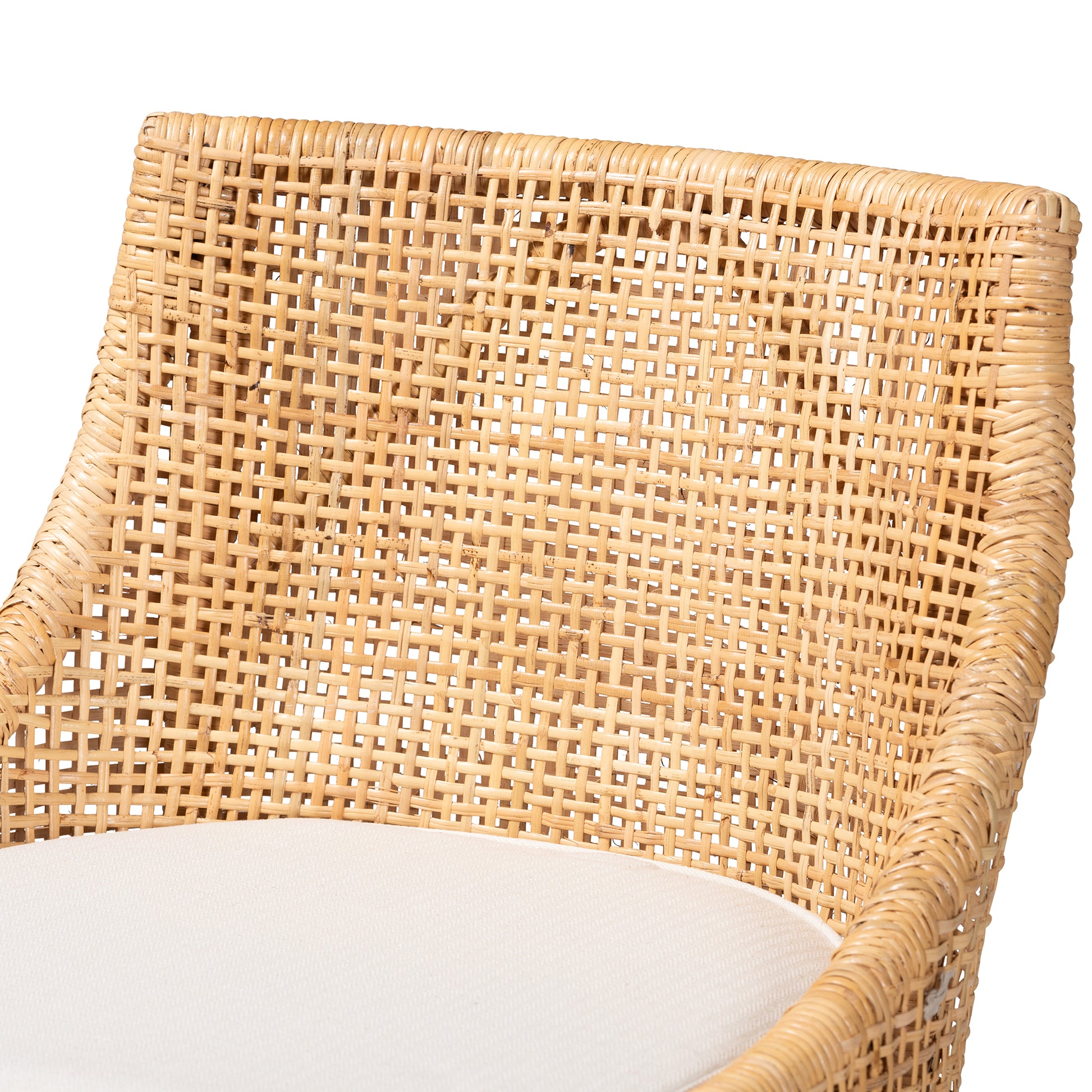 Baxton Studio bali & pari Bella Modern Bohemian Natural Brown Rattan Bar Stool | Bar Stools | Modishstore - 6