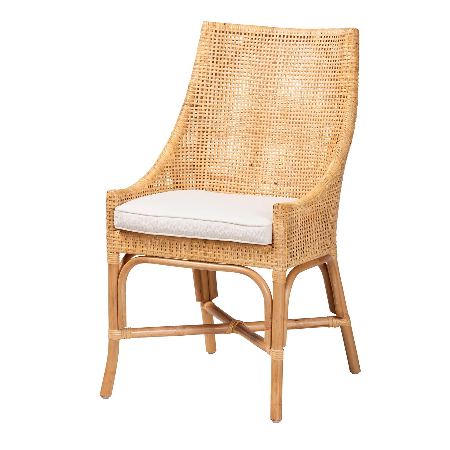 Baxton Studio bali & pari Bella Modern Bohemian Natural Brown Rattan Dining Chair | Dining Chairs | Modishstore - 4