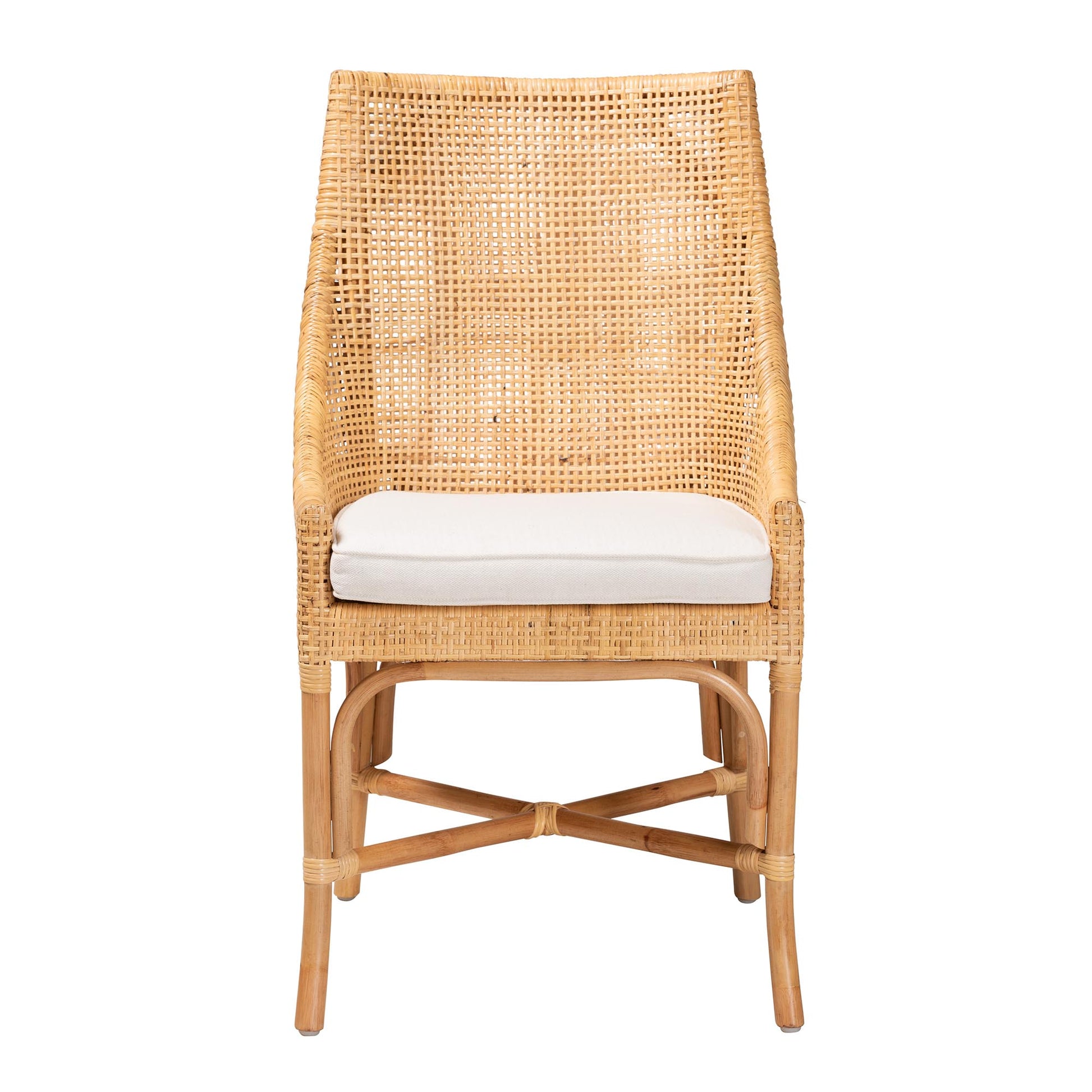 Baxton Studio bali & pari Bella Modern Bohemian Natural Brown Rattan Dining Chair | Dining Chairs | Modishstore - 5