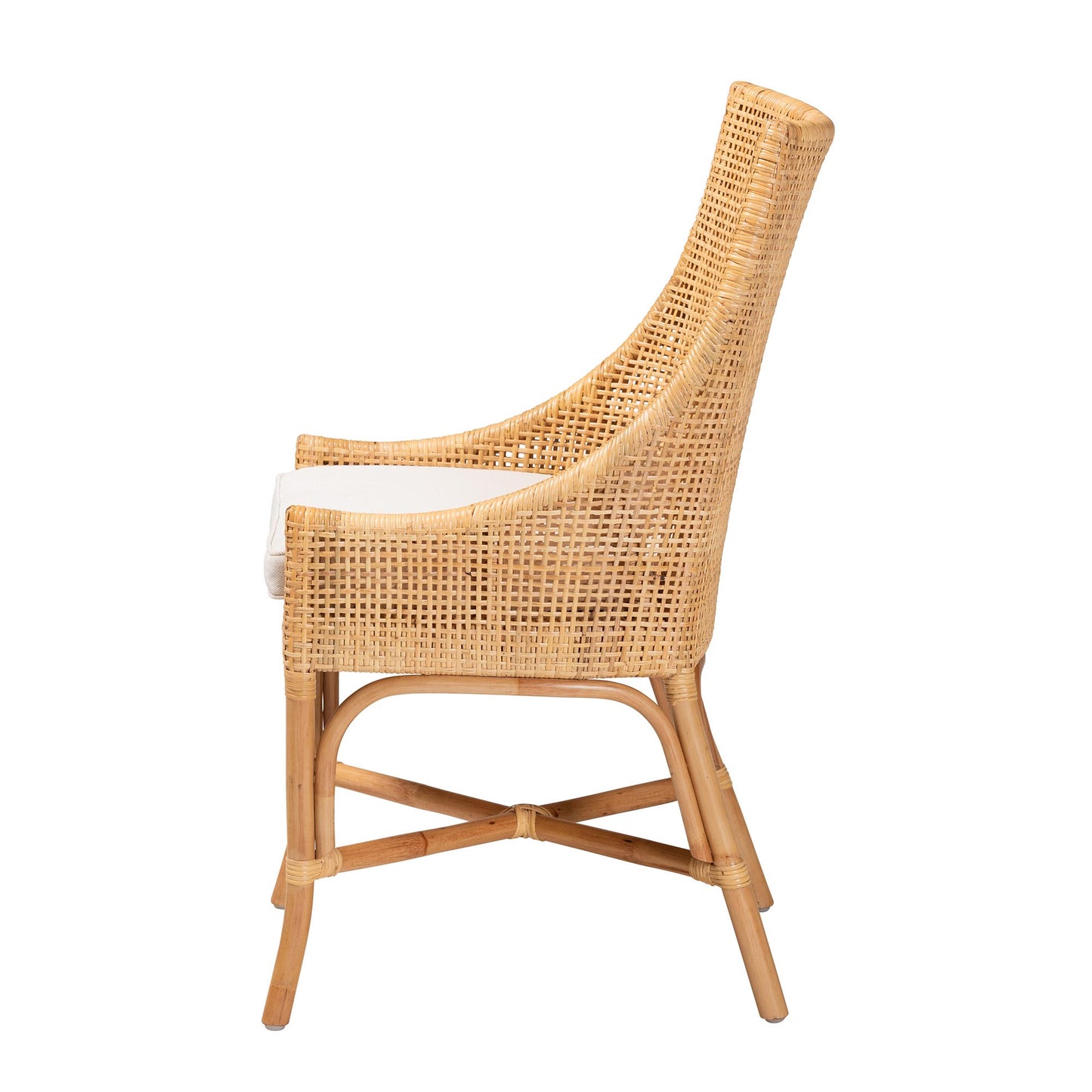 Baxton Studio bali & pari Bella Modern Bohemian Natural Brown Rattan Dining Chair | Dining Chairs | Modishstore - 6