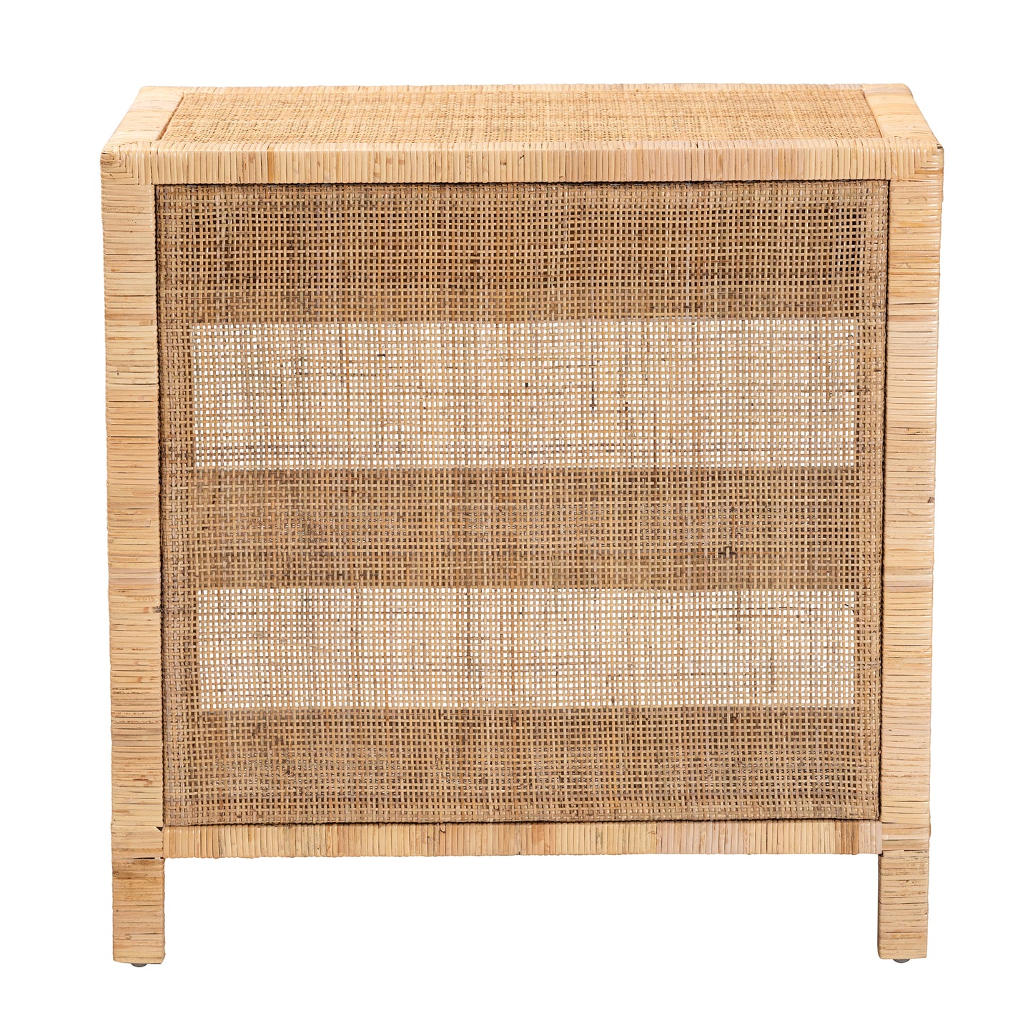 Baxton Studio bali & pari Bella Modern Bohemian Natural Brown Mahogany Wood and Natural Rattan 1-Drawer Console Table | Console Tables | Modishstore - 9