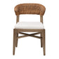 Baxton Studio bali & pari Chloe Modern Bohemian Walnut Brown Finished Mahogany Wood and Natural Rattan Dining Chair | Dining Chairs | Modishstore - 3