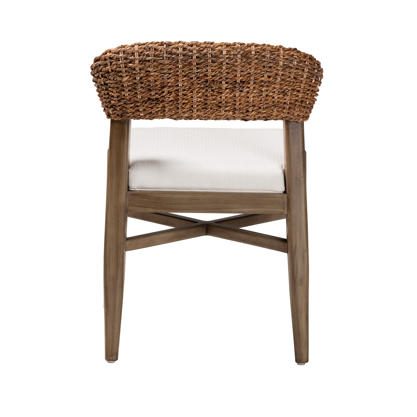 Baxton Studio bali & pari Chloe Modern Bohemian Walnut Brown Finished Mahogany Wood and Natural Rattan Dining Chair | Dining Chairs | Modishstore - 5