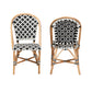 Baxton Studio bali & pari Ambre Modern French Black and White Weaving Natural Rattan 2-Piece Bistro Chair Set | Dining Chairs | Modishstore - 5