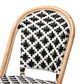 Baxton Studio bali & pari Ambre Modern French Black and White Weaving Natural Rattan 2-Piece Bistro Chair Set | Dining Chairs | Modishstore - 7