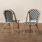 Baxton Studio bali & pari Ambre Modern French Black and White Weaving Natural Rattan 2-Piece Bistro Chair Set | Dining Chairs | Modishstore - 2