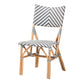 Baxton Studio bali & pari Shai Modern French Grey and White Weaving and Natural Rattan Bistro Chair | Dining Chairs | Modishstore - 2