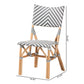 Baxton Studio bali & pari Shai Modern French Grey and White Weaving and Natural Rattan Bistro Chair | Dining Chairs | Modishstore - 10