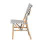 Baxton Studio bali & pari Shai Modern French Grey and White Weaving and Natural Rattan Bistro Chair | Dining Chairs | Modishstore - 4