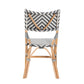 Baxton Studio bali & pari Shai Modern French Grey and White Weaving and Natural Rattan Bistro Chair | Dining Chairs | Modishstore - 5