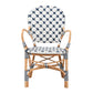 Baxton Studio bali & pari Bryson Modern French Blue and White Weaving and Natural Rattan Bistro Chair | Dining Chairs | Modishstore - 5