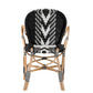 Baxton Studio bali & pari Wallis Modern French Two-Tone Black and White Weaving and Natural Rattan Indoor Dining Chair | Dining Chairs | Modishstore - 7