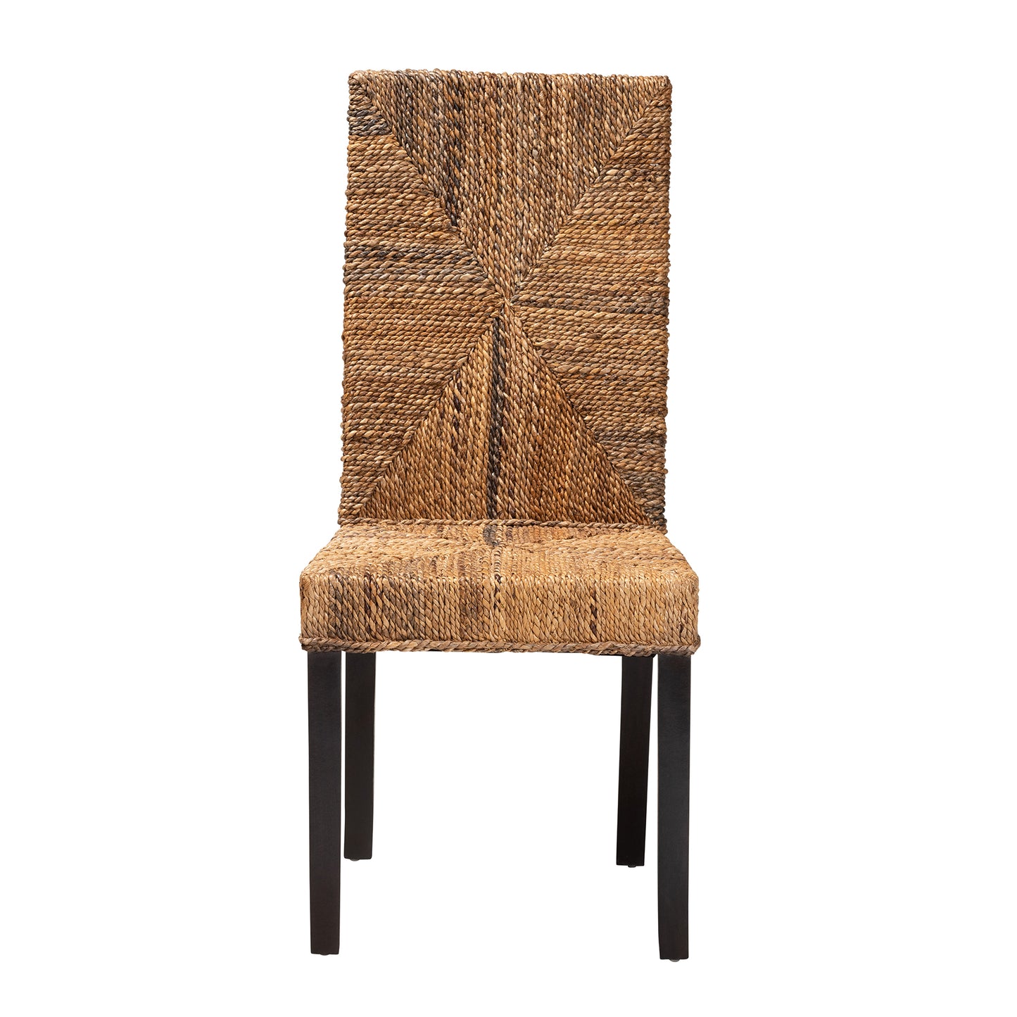 Baxton Studio bali & pari Laymi Modern Bohemian Dark Brown Mahogany Wood and Seagrass Dining Chair | Dining Chairs | Modishstore - 5