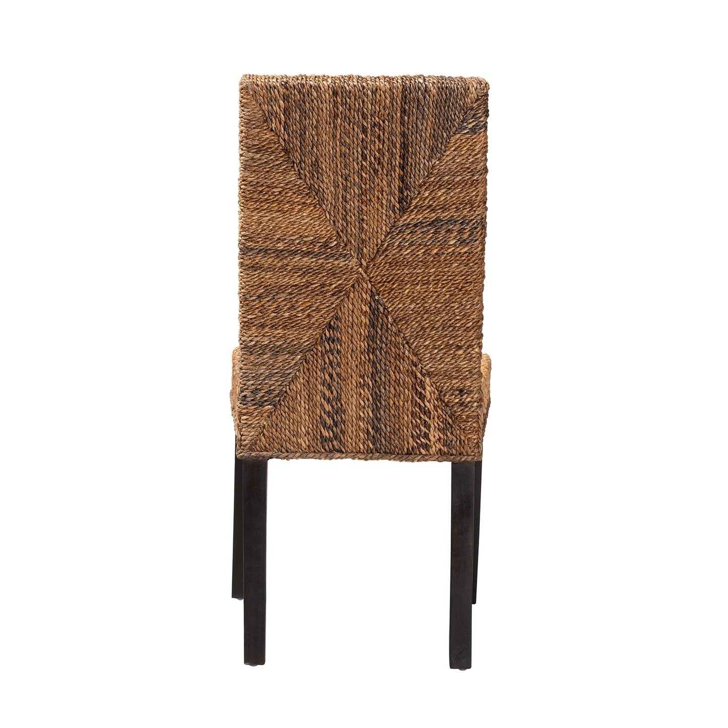 Baxton Studio bali & pari Laymi Modern Bohemian Dark Brown Mahogany Wood and Seagrass Dining Chair | Dining Chairs | Modishstore - 7