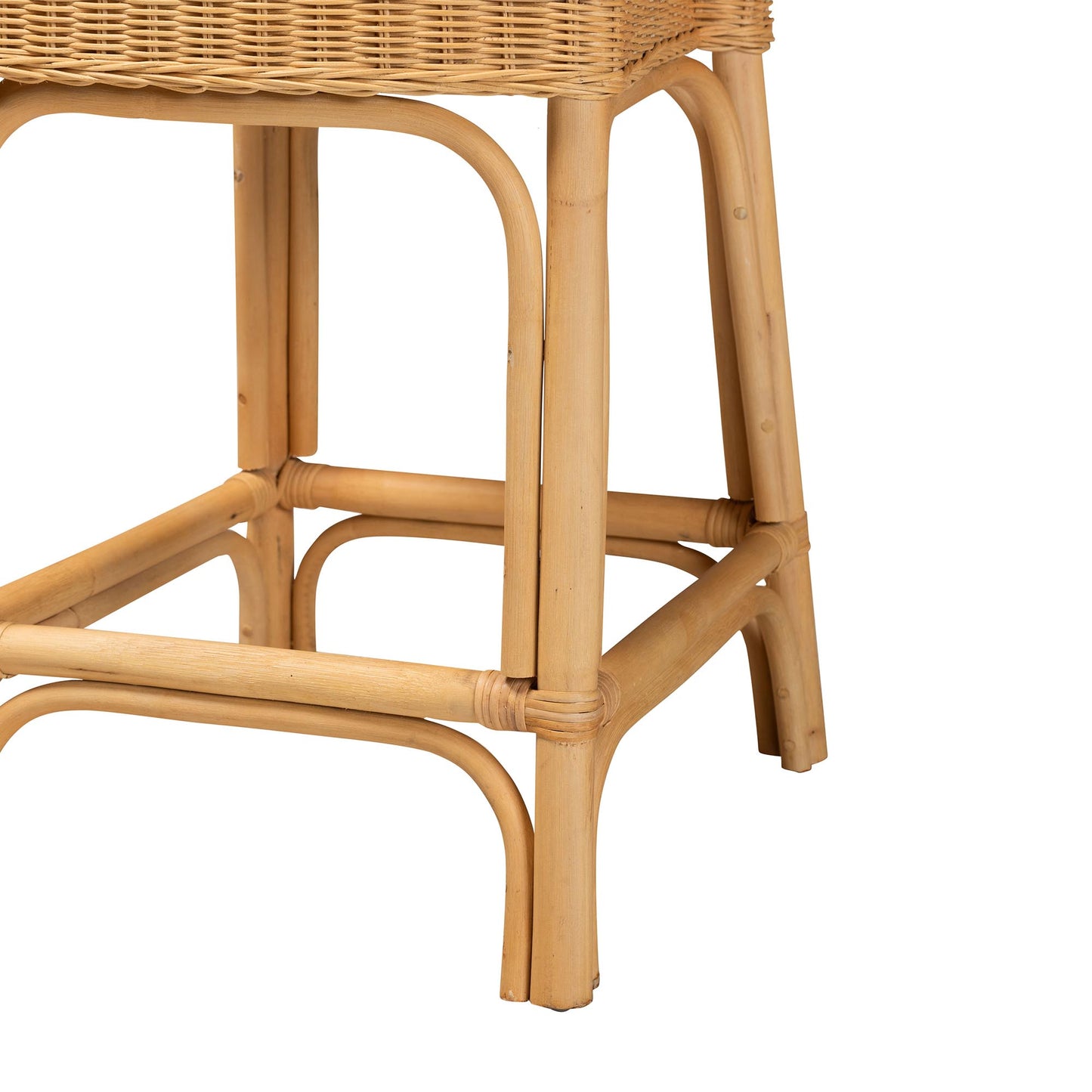 Baxton Studio bali & pari Barito Modern Bohemian Natural Rattan Counter Stool | Counter Stools | Modishstore - 7