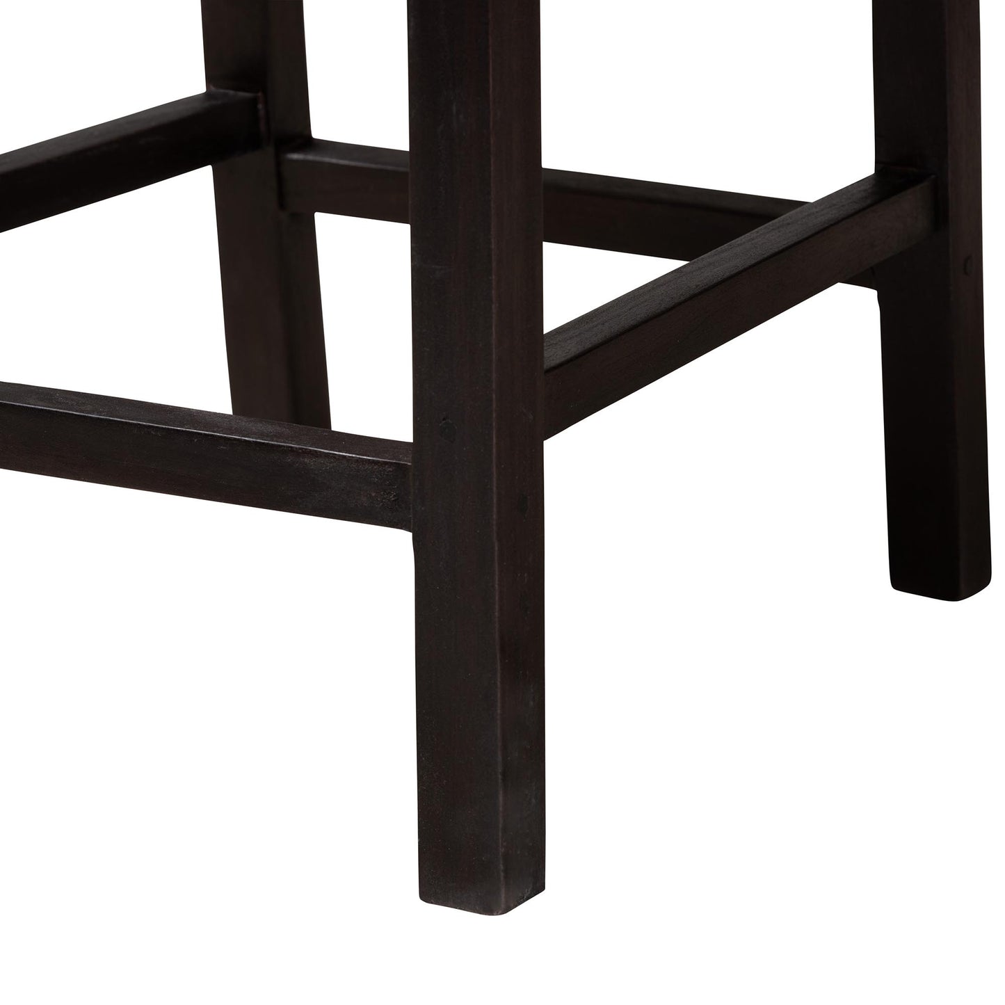 Baxton Studio bali & pari Laymi Modern Bohemian Dark Brown Mahogany Wood and Seagrass Counter Stool | Counter Stools | Modishstore - 7