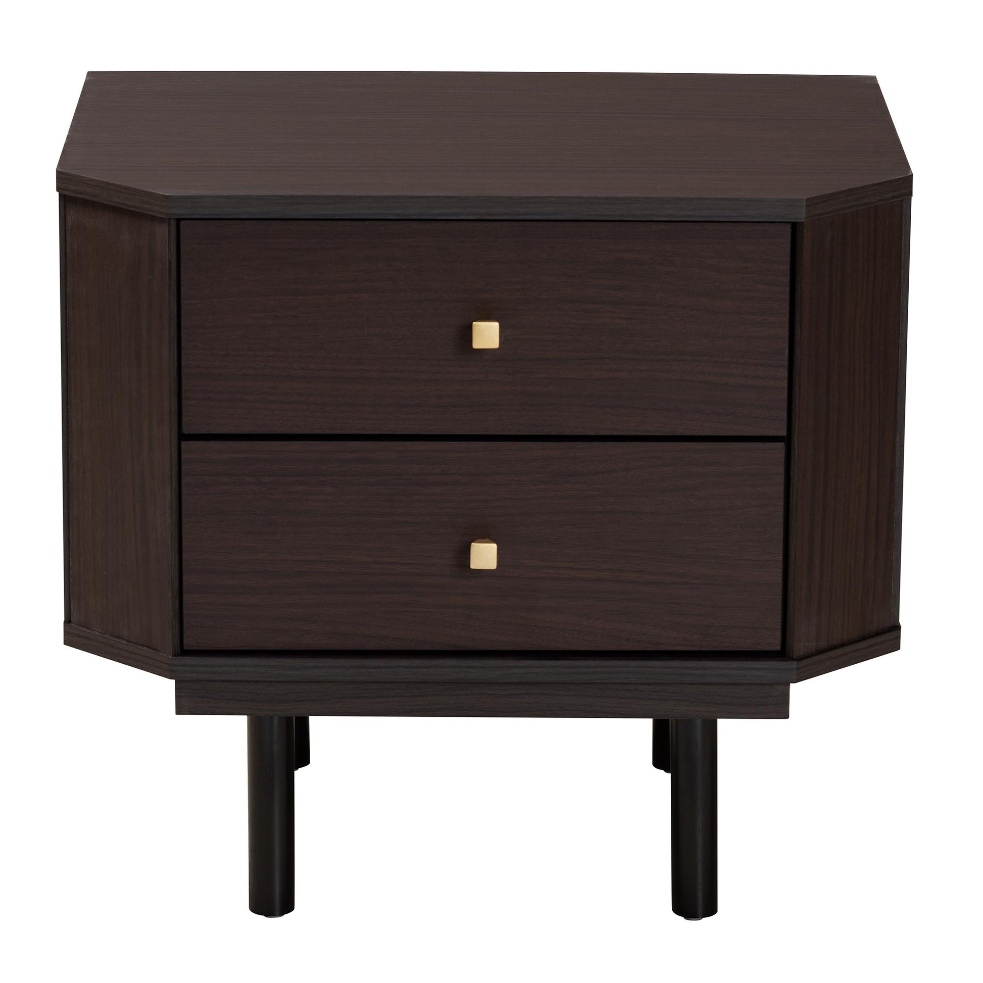 Baxton Studio Norwood Modern Transitional Two-Tone Black and Espresso Brown Finished Wood 2-Drawer End Table | End Tables | Modishstore - 4