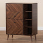 Baxton Studio Keiran Mid-Century Modern Walnut Brown Finished Wood 2-Door Shoe Cabinet | Cabinets | Modishstore - 3