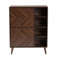 Baxton Studio Keiran Mid-Century Modern Walnut Brown Finished Wood 2-Door Shoe Cabinet | Cabinets | Modishstore - 7