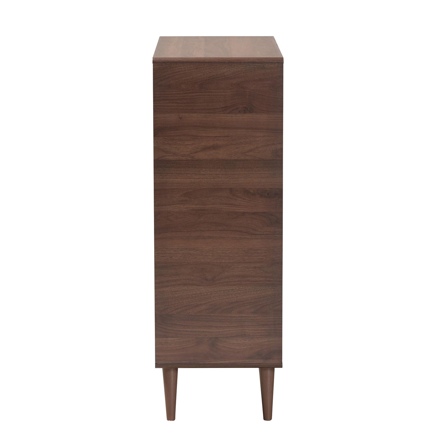 Baxton Studio Keiran Mid-Century Modern Walnut Brown Finished Wood 2-Door Shoe Cabinet | Cabinets | Modishstore - 8