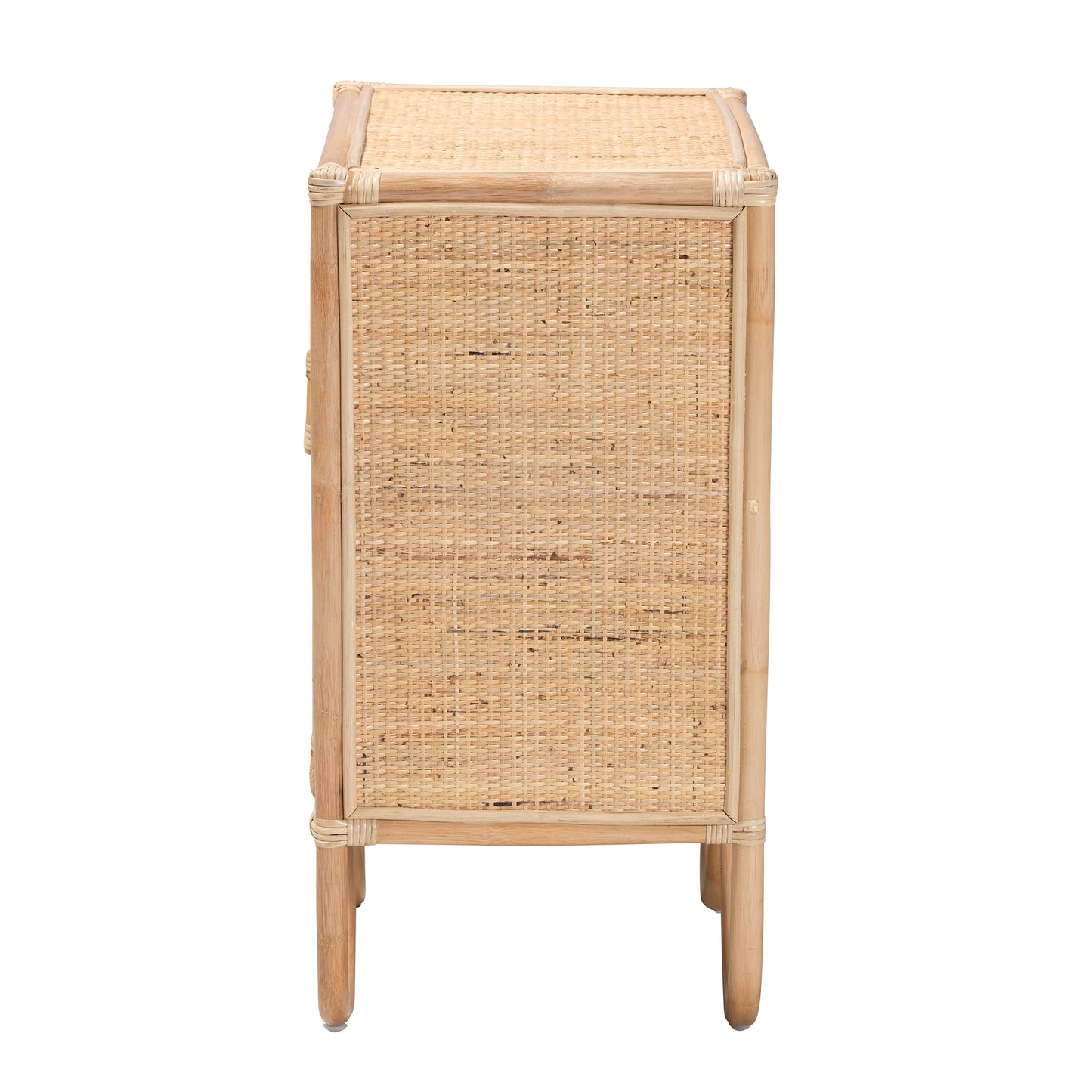 Baxton Studio bali & pari Acelin Modern Bohemian Natural Brown Rattan Nightstand | Nightstands | Modishstore - 5