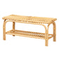 Baxton Studio bali & pari Himari Modern Bohemian Natural Brown Rattan Accent Bench | Benches | Modishstore - 3