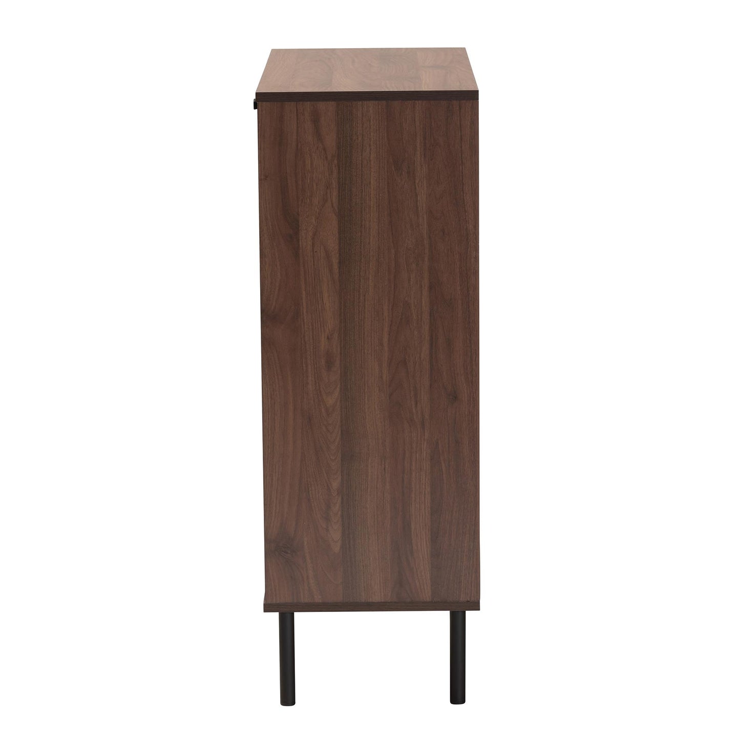 Baxton Studio Josette Mid-Century Modern Transitional Walnut Brown Finished Wood 1-Door Shoe Cabinet | Cabinets | Modishstore - 5