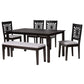 Baxton Studio Olympia Modern Beige Fabric and Espresso Brown Finished Wood 6-Piece Dining Set | Dining Sets | Modishstore - 16