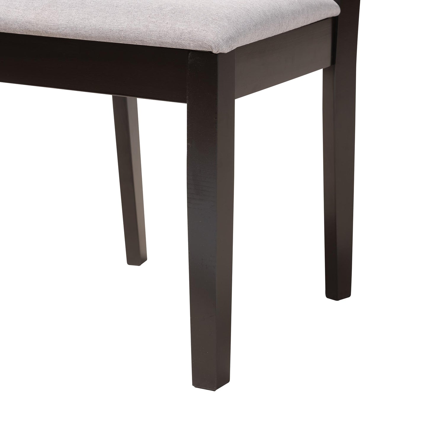 Baxton Studio Olympia Modern Grey Fabric and Espresso Brown Finished Wood Dining Chair | Dining Chairs | Modishstore - 6