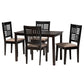 Baxton Studio Deanna Modern Beige Fabric and Dark Brown Finished Wood 5-Piece Dining Set | Dining Sets | Modishstore - 4