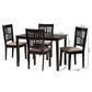 Baxton Studio Deanna Modern Beige Fabric and Dark Brown Finished Wood 5-Piece Dining Set | Dining Sets | Modishstore - 3