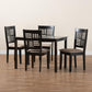 Baxton Studio Deanna Modern Beige Fabric and Dark Brown Finished Wood 5-Piece Dining Set | Dining Sets | Modishstore - 2