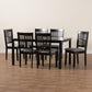 Baxton Studio Deanna Modern Beige Fabric and Dark Brown Finished Wood 7-Piece Dining Set | Dining Sets | Modishstore - 12