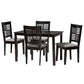 Baxton Studio Deanna Modern Beige Fabric and Dark Brown Finished Wood 5-Piece Dining Set | Dining Sets | Modishstore - 14